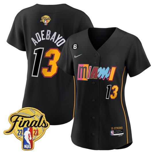 Women's Miami Heat 2023 Finals Patch Baseball Jersey V2 - All Stitched