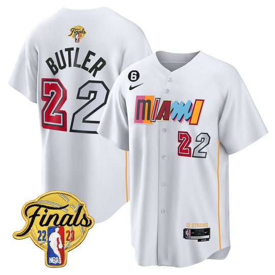 Men's Miami Heat 2023 Finals Patch Baseball Jersey V2 - All Stitched