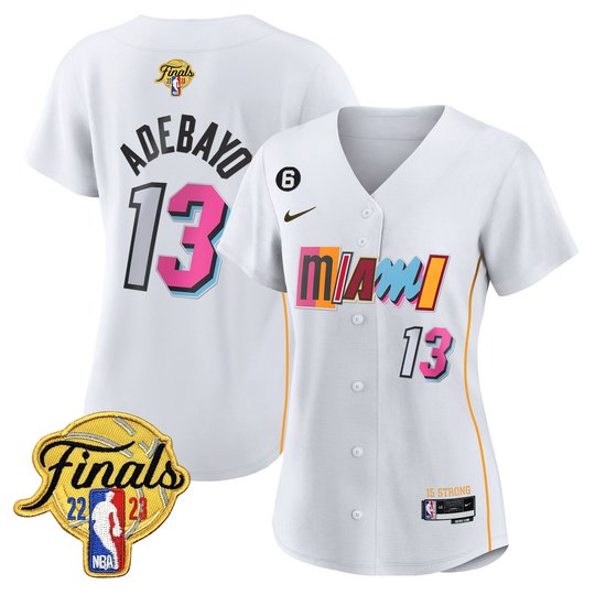Women's Miami Heat 2023 Finals Patch Baseball Jersey V2 - All Stitched