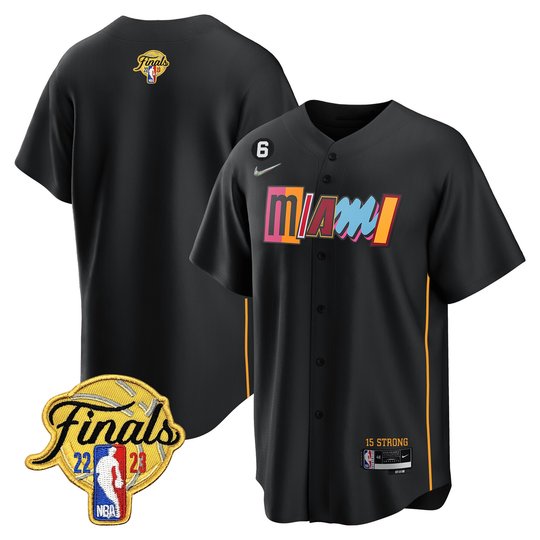 Men's Miami Heat 2023 Finals Patch Baseball Jersey V2 - All Stitched