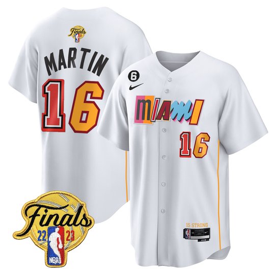Men's Miami Heat 2023 Finals Patch Baseball Jersey V2 - All Stitched