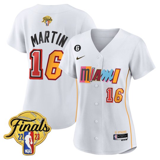 Women's Miami Heat 2023 Finals Patch Baseball Jersey V2 - All Stitched
