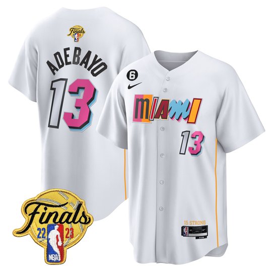 Men's Miami Heat 2023 Finals Patch Baseball Jersey V2 - All Stitched