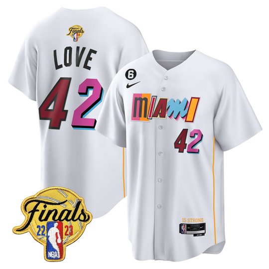 Men's Miami Heat 2023 Finals Patch Baseball Jersey V2 - All Stitched