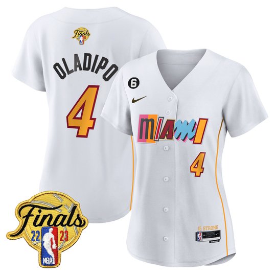 Women's Miami Heat 2023 Finals Patch Baseball Jersey V2 - All Stitched