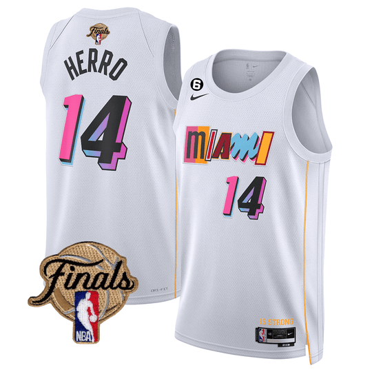 Men's Miami Heat 2023 Finals Patch Collection Jersey V3 - All Stitched