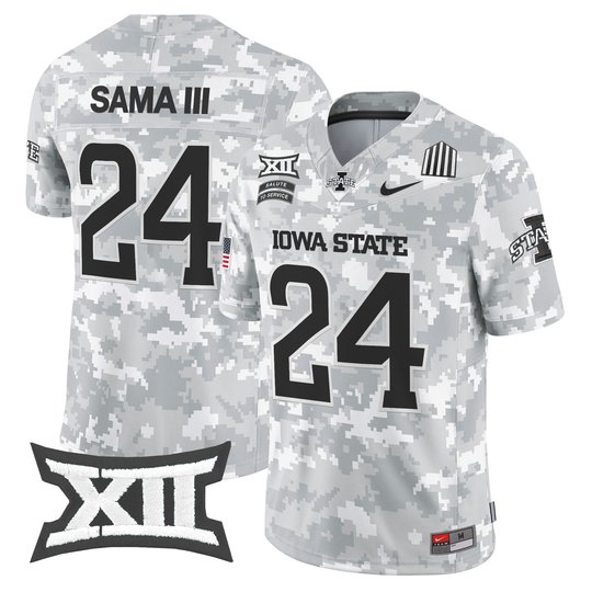 Iowa State Cyclones 2024 Salute to Service Vapor Limited Jersey - Arctic Camo - All Stitched