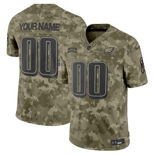 Philadelphia Eagles 2024 Salute to Service Vapor Limited Custom Jersey - All Stitched
