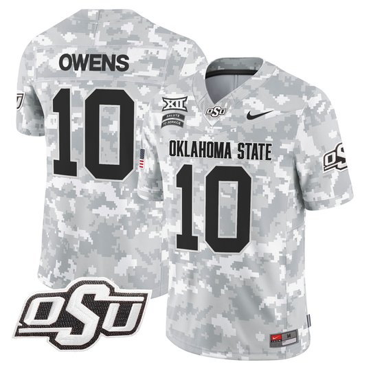 Oklahoma State Cowboys 2024 Salute to Service Vapor Limited Jersey - Arctic Camo - All Stitched