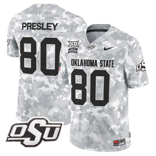 Oklahoma State Cowboys 2024 Salute to Service Vapor Limited Jersey - Arctic Camo - All Stitched