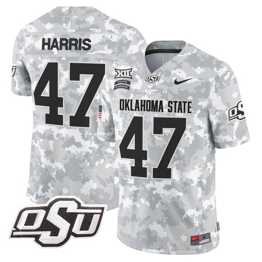 Oklahoma State Cowboys 2024 Salute to Service Vapor Limited Jersey - Arctic Camo - All Stitched