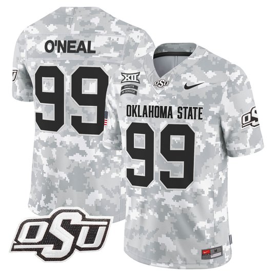 Oklahoma State Cowboys 2024 Salute to Service Vapor Limited Jersey - Arctic Camo - All Stitched