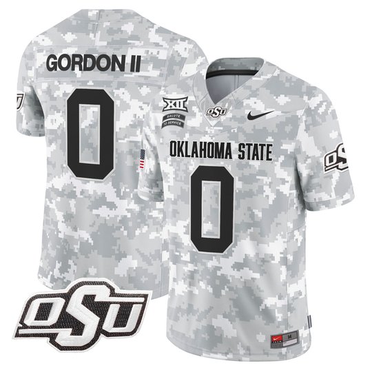 Oklahoma State Cowboys 2024 Salute to Service Vapor Limited Jersey - Arctic Camo - All Stitched
