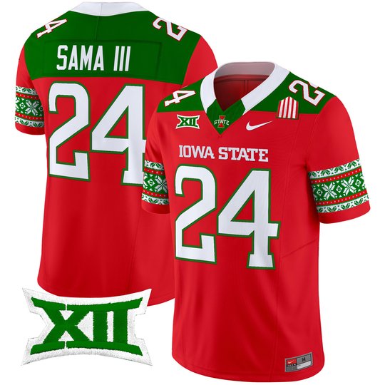 Men's Iowa State Cyclones 2024 Christmas Vapor Limited Jersey - All Stitched