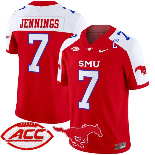 Men's SMU Mustangs 2024 Vapor Limited Jersey - All Stitched
