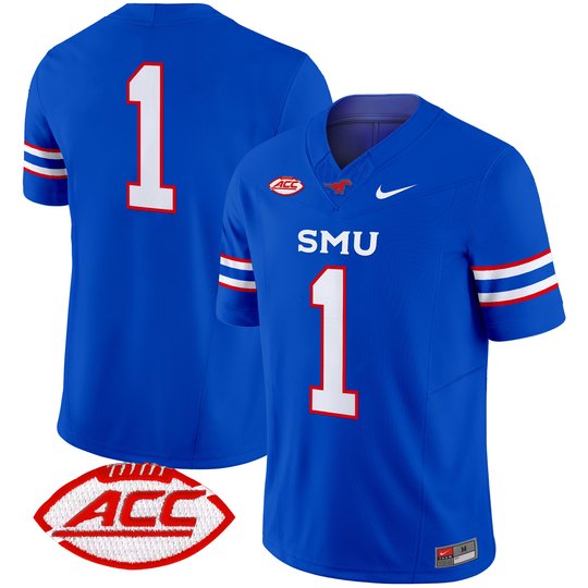 Men's SMU Mustangs 2024 Vapor Limited Jersey - All Stitched