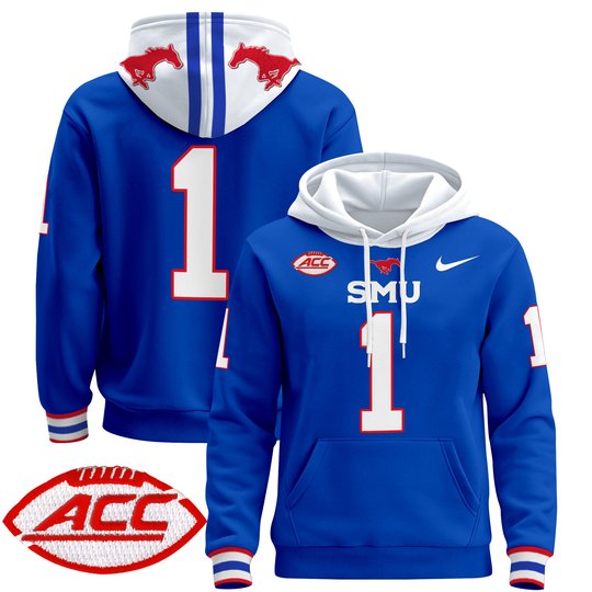Men's SMU Mustangs 2024 Pullover Hoodie - All Stitched