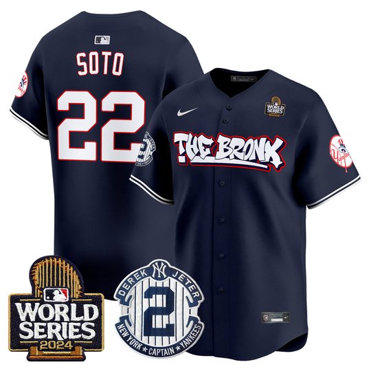 Men's Yankees The Bronx 2024 World Series Vapor Premier Limited Jersey V2 - All Stitched
