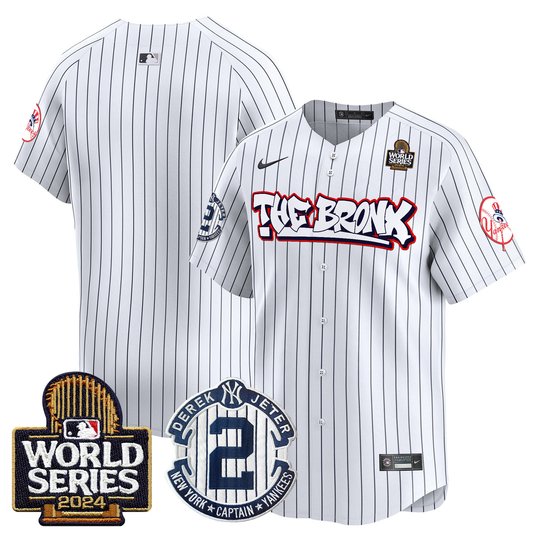 Men's Yankees The Bronx 2024 World Series Vapor Premier Limited Jersey V2 - All Stitched