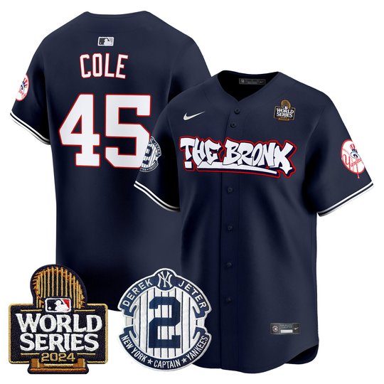 Men's Yankees The Bronx 2024 World Series Vapor Premier Limited Jersey V2 - All Stitched