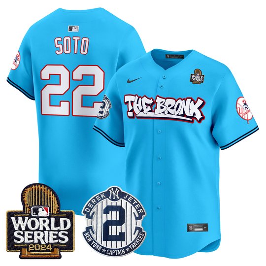 Men's Yankees The Bronx 2024 World Series Vapor Premier Limited Jersey V2 - All Stitched