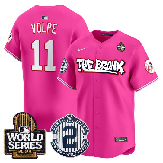 Men's Yankees The Bronx 2024 World Series Vapor Premier Limited Jersey V2 - All Stitched