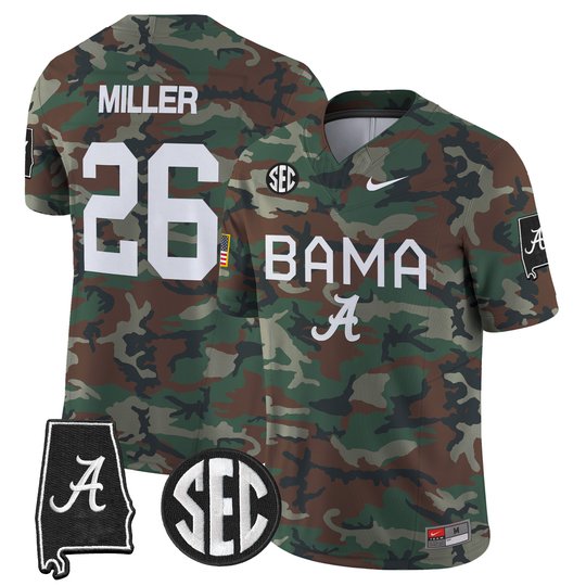 Alabama Crimson Tide 2024 Military Vapor Limited Jersey - All Stitched