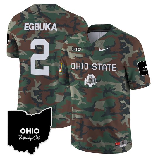 Ohio State Buckeyes 2024 Military Vapor Limited Jersey - All Stitched