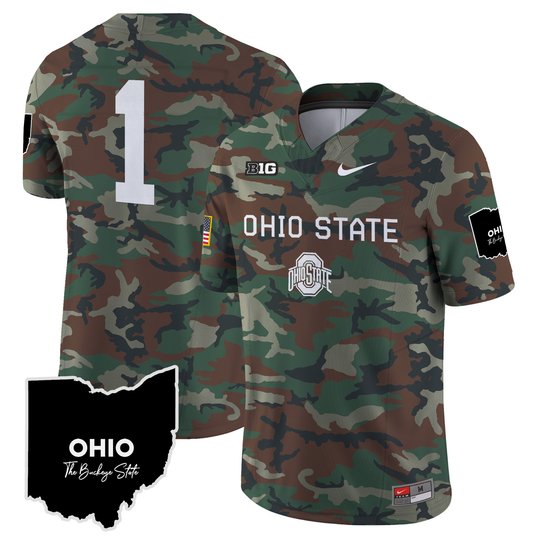Ohio State Buckeyes 2024 Military Vapor Limited Jersey - All Stitched