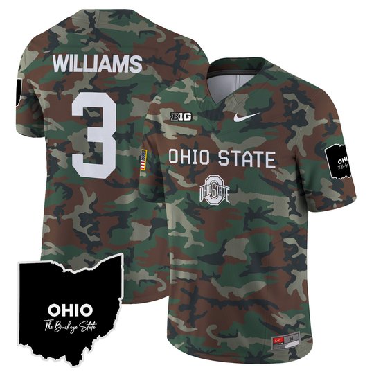 Ohio State Buckeyes 2024 Military Vapor Limited Jersey - All Stitched