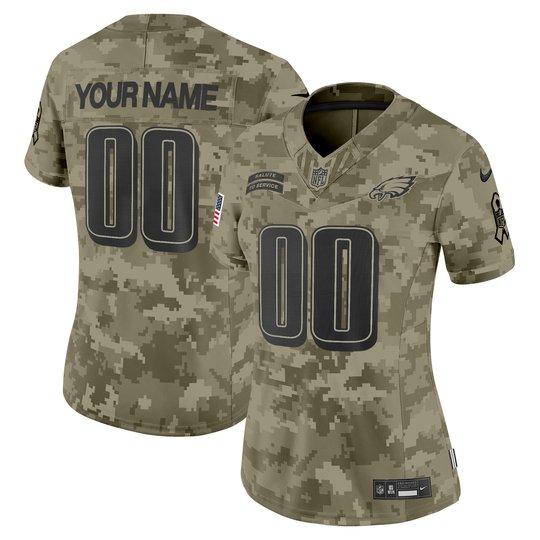 Philadelphia Eagles 2024 Salute to Service Vapor Limited Custom Jersey - All Stitched