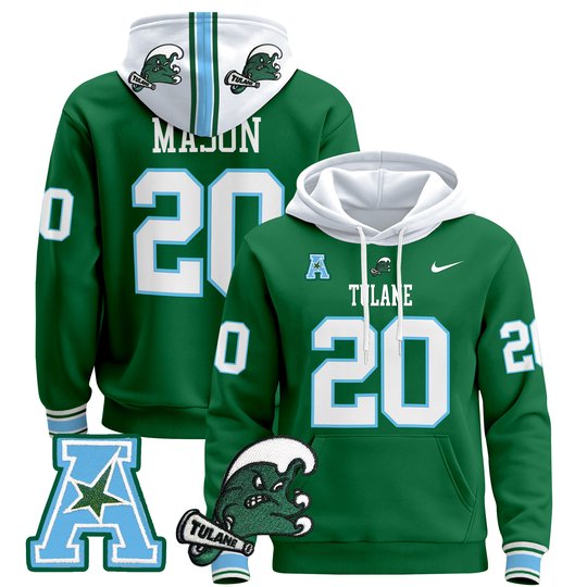 Men's Tulane Green Wave 2024 Pullover Hoodie - All Stitched