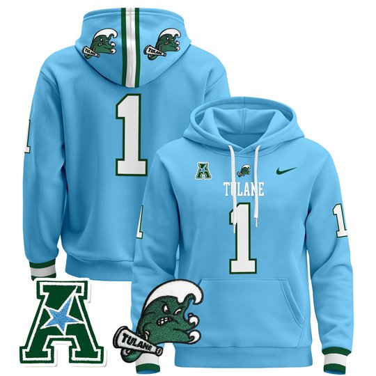 Men's Tulane Green Wave 2024 Pullover Hoodie - All Stitched