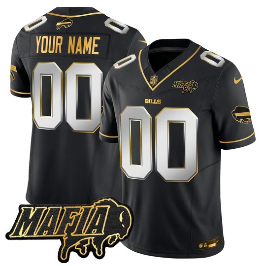 Buffalo Bills 2024 Bills Mafia Patch Gold Vapor Limited Custom Jersey - All Stitched