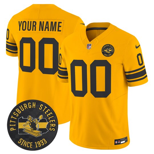 Pittsburgh Steelers Throwback 1962 Vapor Limited Custom Jersey V2 - All Stitched