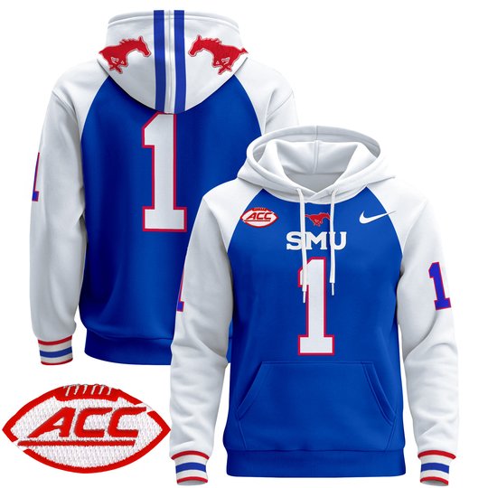 Men's SMU Mustangs 2024 Pullover Hoodie - All Stitched