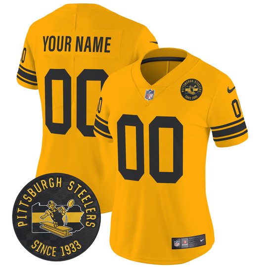Pittsburgh Steelers Throwback 1962 Vapor Limited Custom Jersey - Est. 1933 Patch - All Stitched