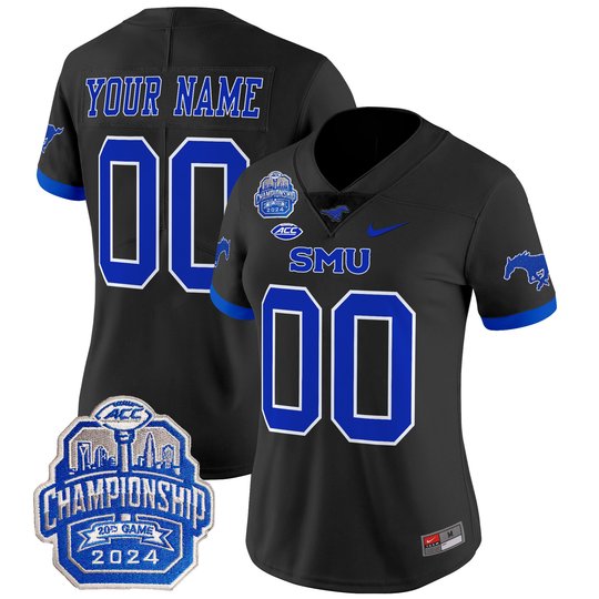 SMU Mustangs 2024 ACC Championship Patch Vapor Limited Custom Jersey - All Stitched