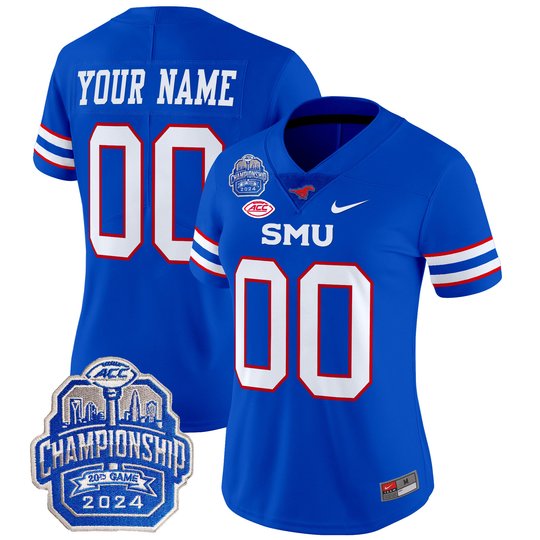 SMU Mustangs 2024 ACC Championship Patch Vapor Limited Custom Jersey - All Stitched