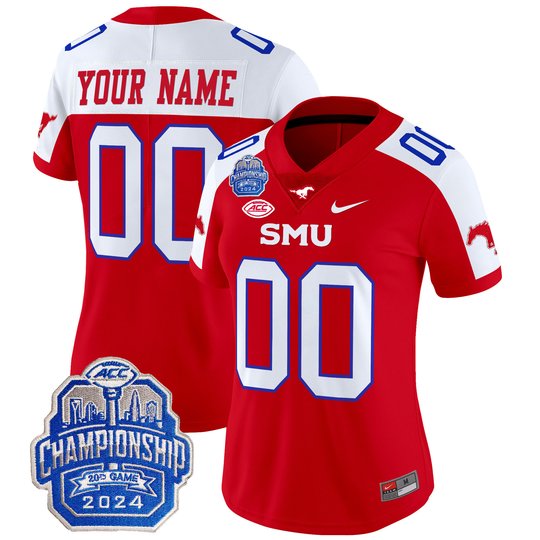SMU Mustangs 2024 ACC Championship Patch Vapor Limited Custom Jersey - All Stitched