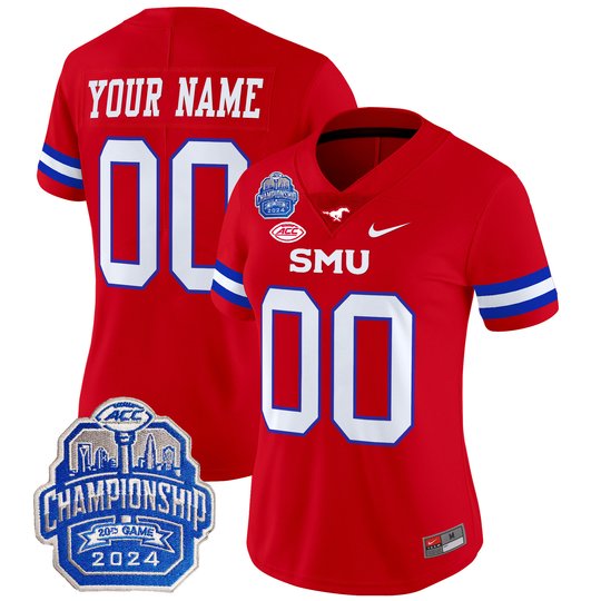 SMU Mustangs 2024 ACC Championship Patch Vapor Limited Custom Jersey - All Stitched
