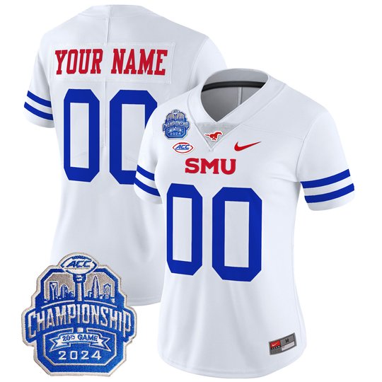 SMU Mustangs 2024 ACC Championship Patch Vapor Limited Custom Jersey - All Stitched
