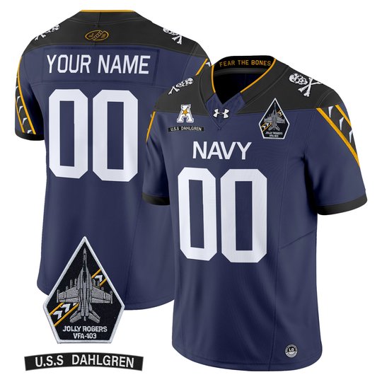 Navy Midshipmen 2025 Custom Ships Vapor Limited Jersey - All Stitched