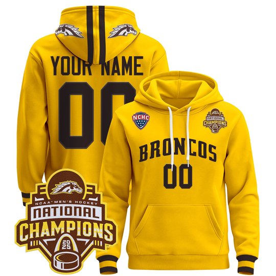 Western Michigan Broncos 2025 National Champions Patch Custom Pullover Hoodie - All Stitched