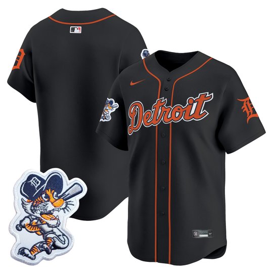 Men's Detroit Tigers Paws Patch Vapor Premier Limited Jersey - All Stitched