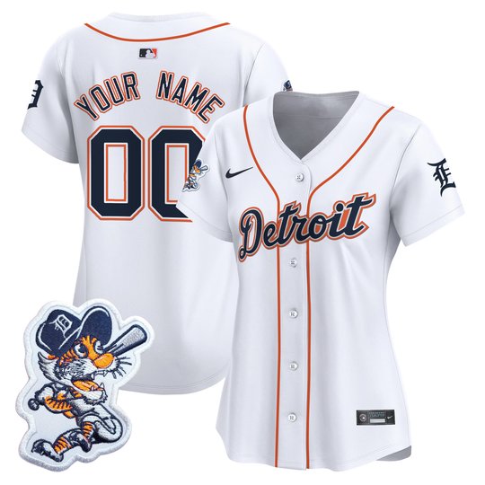 Detroit Tigers Paws Patch Vapor Premier Limited Custom Jersey - All Stitched