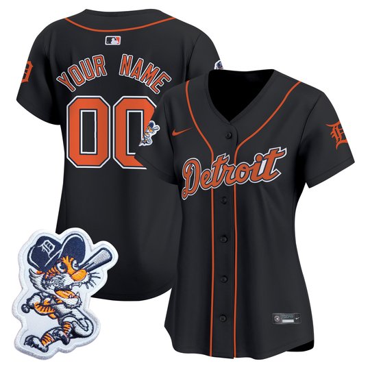 Detroit Tigers Paws Patch Vapor Premier Limited Custom Jersey - All Stitched