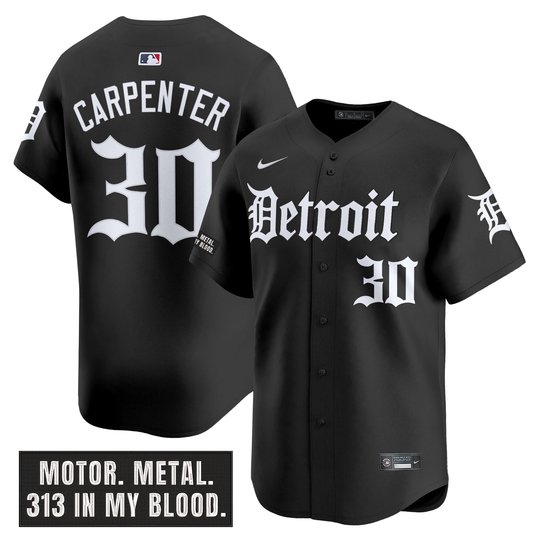 Men's Detroit Tigers 'Motor Gothic Edition' Vapor Premier Limited Jersey - All Stitched