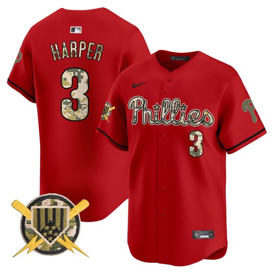 Men's Phillies Armed Forces Day Vapor Premier Limited Jersey - All Stitched
