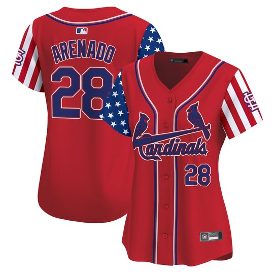 Women's St. Louis Cardinals 2025 Independence Day Vapor Premier Limited Jersey V2 - All Stitched